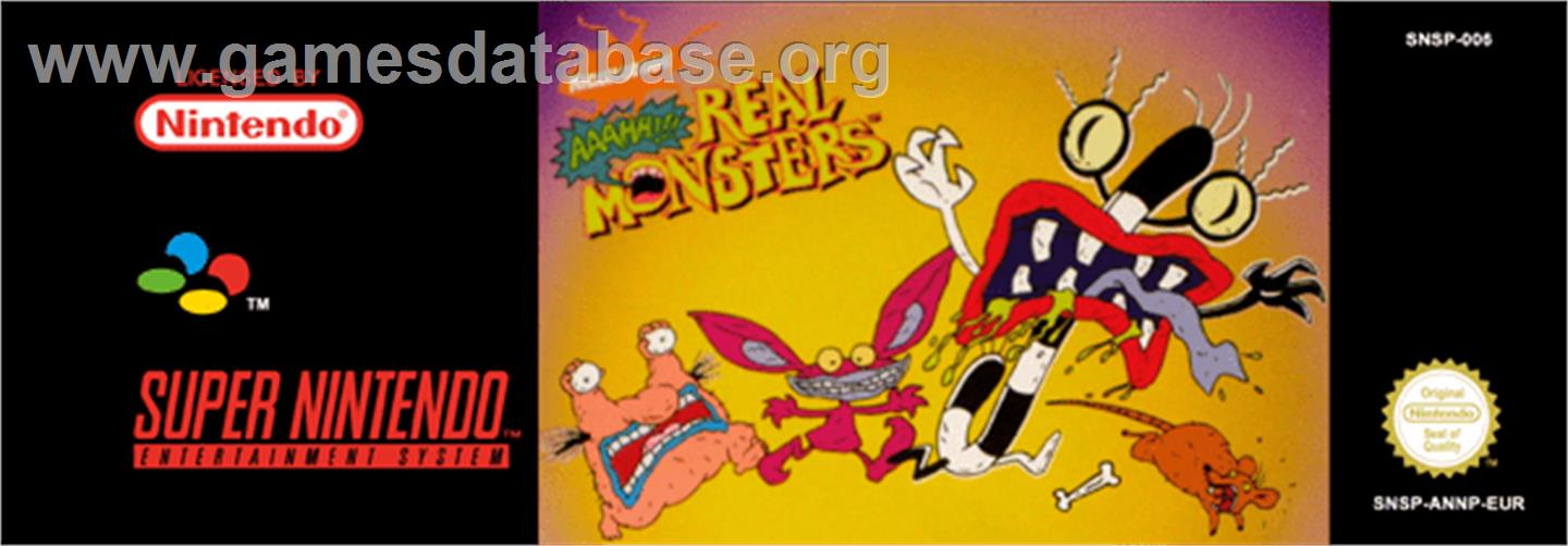 Aaahh!!! Real Monsters - Nintendo SNES - Artwork - Cartridge Top